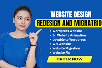 3d landing page squarespare wix website lovable to wordpress design and redesign