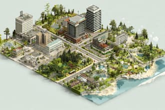 create a professional isometric map