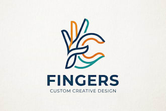 design a unique and creative fingers logo for your brand