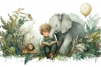 draw hand drawn watercolor children story book illustration