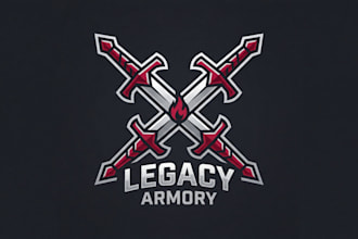 design a bold and striking crossed swords logo