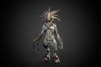 fantasy 3d alien character,detailed texture,nsfw horror model,daz3d humanoid rig