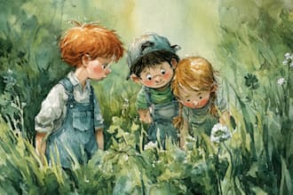 do children watercolor, children book watercolor