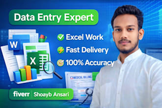 do data entry, data cleaning,  medical billing, and invoicing