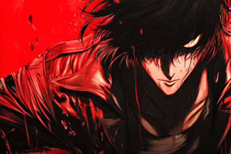 make anime drawing with anime art style character