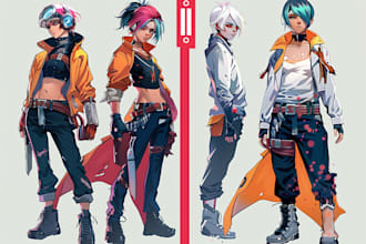 design anime character , cyberpunk character