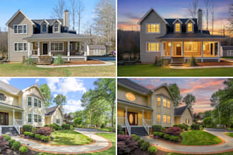 do real estate virtual twilight, day to dusk editing,