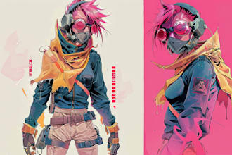 design anime character , cyberpunk character