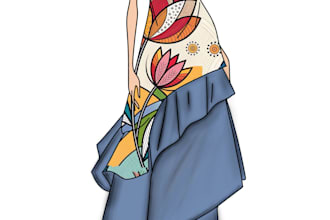 create luxury fashion illustration and sketches