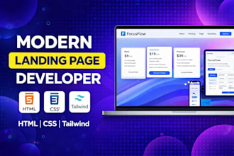 create responsive landing page using HTML CSS tailwind