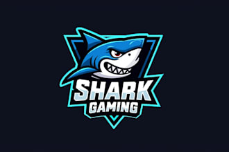 design outstanding shark gaming logo  with express delivery