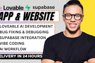 build loveable ai app, supabase integration, fix bugs and deploy web app