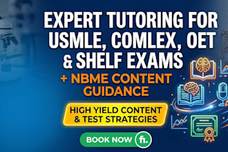tutor for usmle step 1 and 2, nbme, cms, comlex, oet 1 on 1