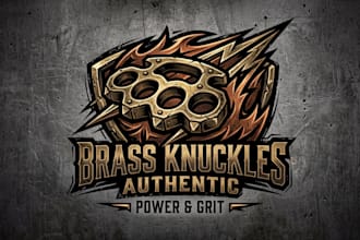 design a bold and edgy brass knuckles logo