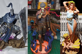 3d print and paint anime figure diorama miniature 3d mini painting resin print