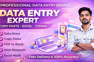 do professional data entry, PDF to word and excel tasks
