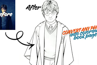 convert any photo into coloring book page