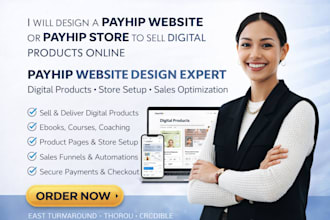design a payhip website or payhip store to sell digital products online