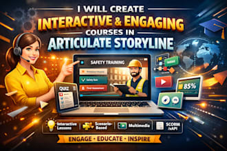 create interactive course using articulate storyline, articulate 360, ispring