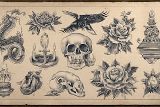 make traditional or old school tattoo design