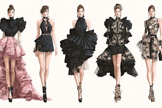 create a simple fashion illustration