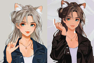 draw anime pfp illustration with my anime art style