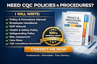 write healthcare policy procedure manual employee handbook cqc ndis