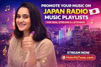 promote your music on japan radio music playlists for real streams and listener
