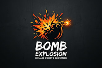 design a bold and explosive bomb logo