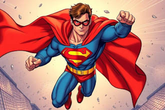 draw amazing custom super hero portrait