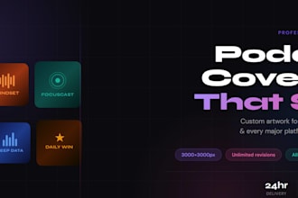 design a professional podcast cover art and spotify banner
