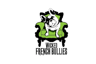 create wicked french bullies bullodog puppies logo