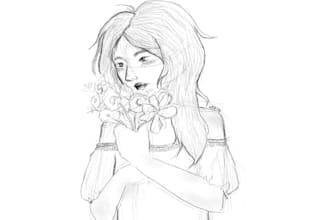 draw a black and white fan art