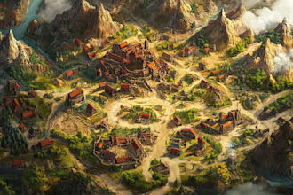 fantasy map illustration for map