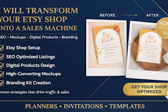 design etsy digital products, planners and canva templates