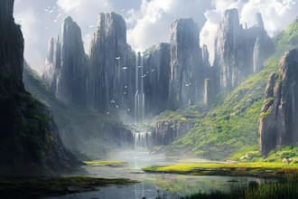do fantasy background and landscape