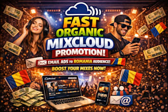 do fast organic mixcloud music promotion via email ads romania audience