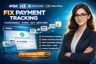 fix payment clickfunnels stripe purchase tracking ga4 meta pixel setup