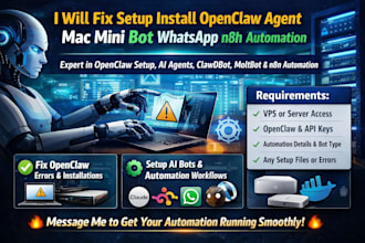 fix setup install open claw openclaw agent mac mini bot n8n whatsapp automation