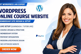 build, wordpress online course website design, wordpress membership site setup