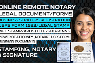 notarize legal document fill usps form 1583 apostille as remote US notary public