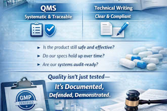 write pharmaceutical sops, gmp documents, and qc reports