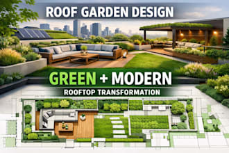 design green roof, roof garden, rooftop terrace plan in new york USA