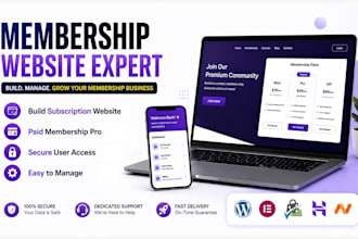 setup a sleek membership website for paid membership pro