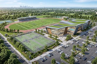 design 3d stadium, 3d padel court, baseball and 3d sport facility rendering