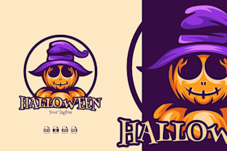 do modern creative incredible halloween logo design
