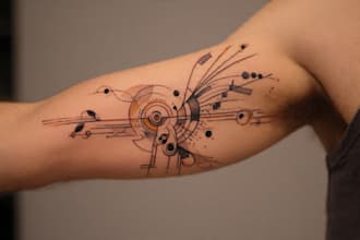 custom an abstract black tattoo design