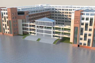 design 3d school interior, classroom, learning space and training center