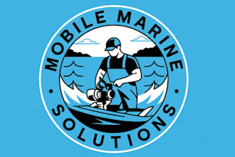 design a professional boat logo for your marine business