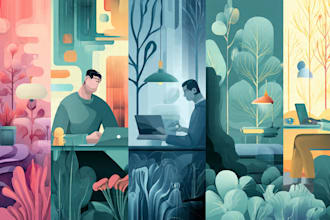 draw vector illustrations in a flat, modern style